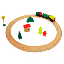 Tren de madera del tren del juguete (19PCS) con el certificado En71